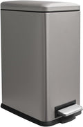Bathroom Bin 17L, Kitchen Bins Small Trash Can with Soft Close Lid,Slim Pedal Bin with Removable Inner Bucket for Home,Bathroom,Kitchen,Bedroom,and Office.Grey