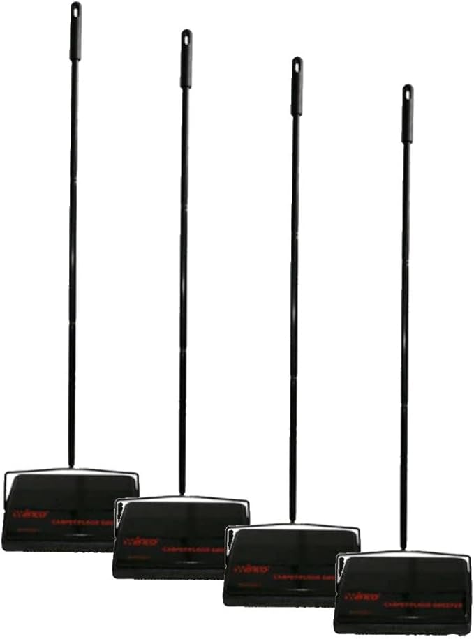 Winco Steel Carpet/Floor Sweeper,Medium,Black (Pack of 4)