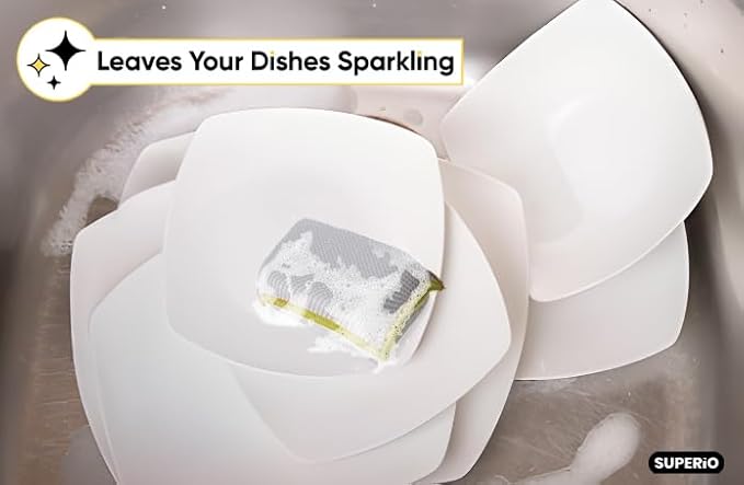 Microfiber Sponges for Dishes Kitchen Sponges Non-Scratch Sponge Dish Scrubber Heavy Duty Household Cleaning Sponges Multi-Purpose Cleaning Supplies Dish Sponge Kitchen Sponges Pack of 9