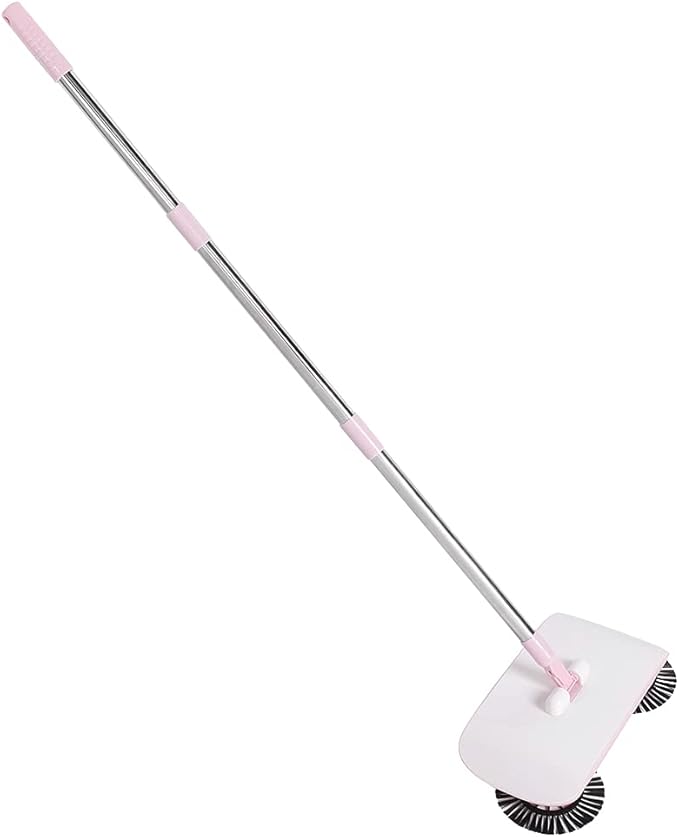 Household Hand Push Sweeper Broom Pan Floor Tools e Hand Swee for Home, Efficient Floor Sweeper for and Debris (Pink)