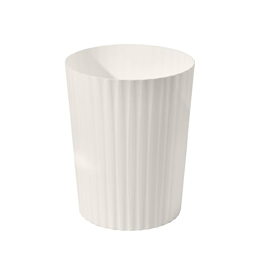 Versatile 2 Gallon Plastic Trash Can - The Compact Bin for Bathroom, Kitchen, or Home Office - Beige