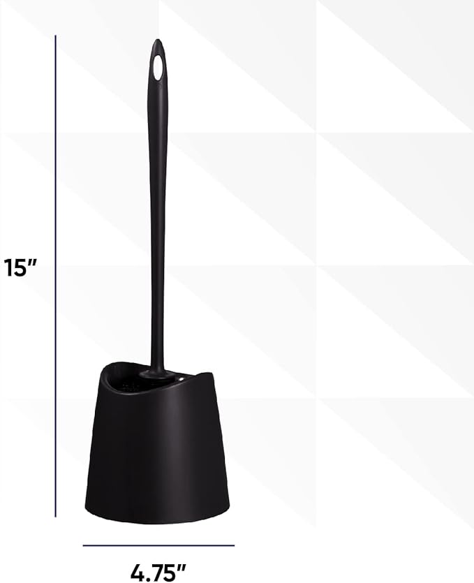 Toilet Brush Cleaner and Holder Black Toilet Bowl Cleaner Brush with Scrubbing Wand, Brush and Storage Caddy for Easy Bathroom Cleaning