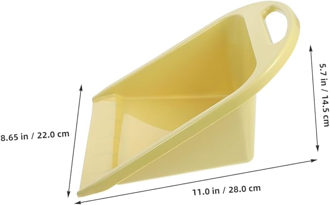 Small Handheld Dustpan Set 2pcs, Portable Lime Yellow Plastic Dust Pan with Handle for Home and Office Tabletop Cleaning, Garage and Desk Garbage Collection