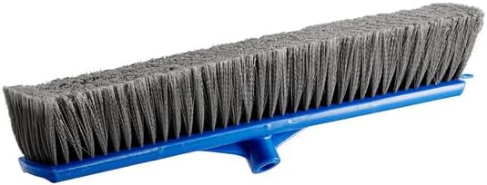Indoor Outdoor Push Broom Head, 24 Inches, Blue, Soft Flagged Bristles, Acme Thread
