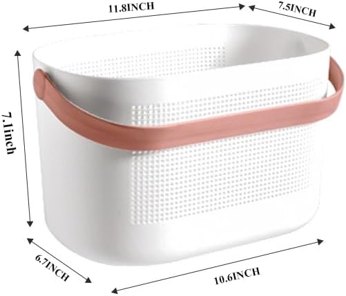 Shower Toy Organizer, Plastic Basket With Drainage Holes, Portable Camper Basket,Small Shower Caddy For Camper, Kitchen, Bathroom, RV, Garden11.50 * 7.5 * 7inch,Vermilion Red