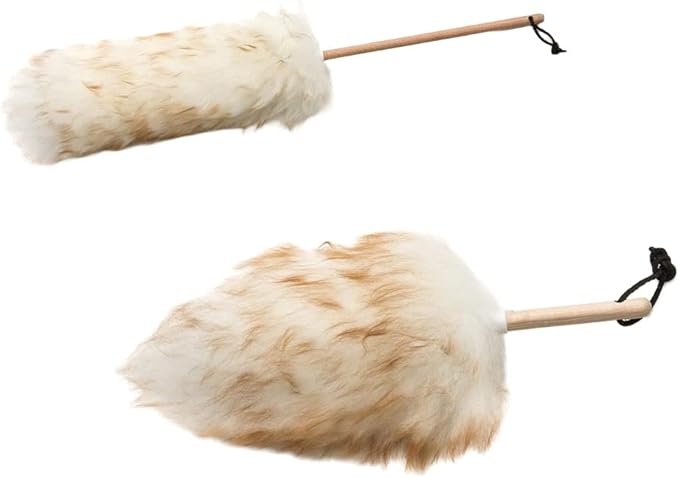 Wool Shop Lamb's Wool Lanolin Dusters Basic Kit of 2 Sizes 10 in and 24 in Hardwood Handle
