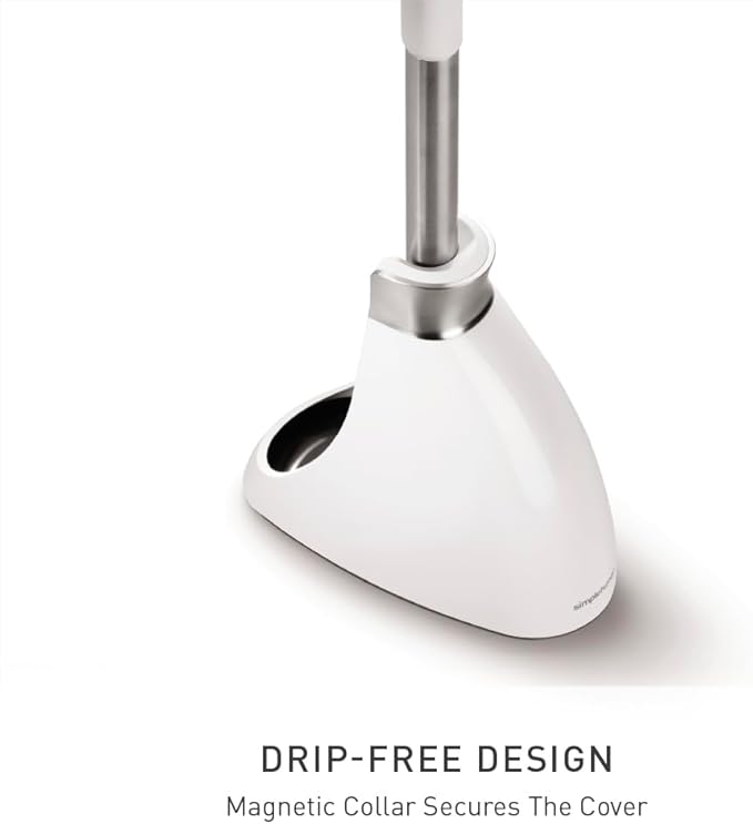 simplehuman Toilet Brush with Caddy, Stainless Steel, White