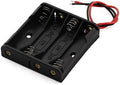 6 Pieces 4 Slots x 1.5V AA Battery Case Holder Battery Spring Clip Storage Box with 6 inches Wire Leads