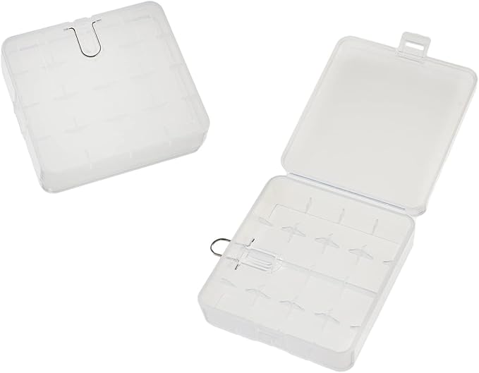 Fielect 3Pcs 18650 Battery Storage Case Holder Organizer 4 Capacity Battery Storage Box for 18650 Battery, Transparent