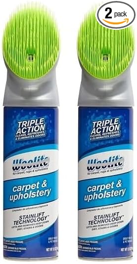 W00 ~ lite Carpet & Upholstery Foam Cleaner with Triple Action, Built-in Brush Head, Stainlift Technology, 12 oz (2 Pack)