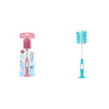 Dr. Brown's Soft Touch No Scratch Baby Bottle Cleaning Brush, Pink, 1-Pack + Deluxe Baby Bottle Brush with Vent Cleaning Brush, BPA-Free, Blue, 1-Pack