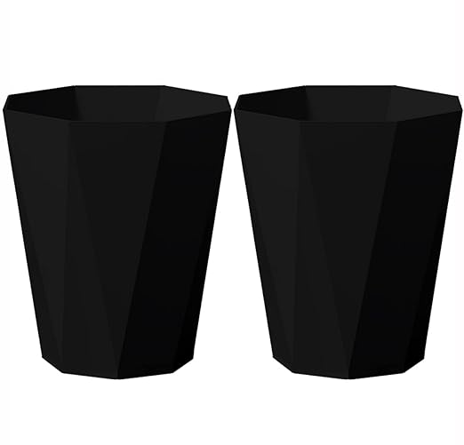 Bathroom Trash Can Garbage Can 1.8 Gallon Small Waste Basket Recycling Bin for Toilets Dorms Kitchens, Black