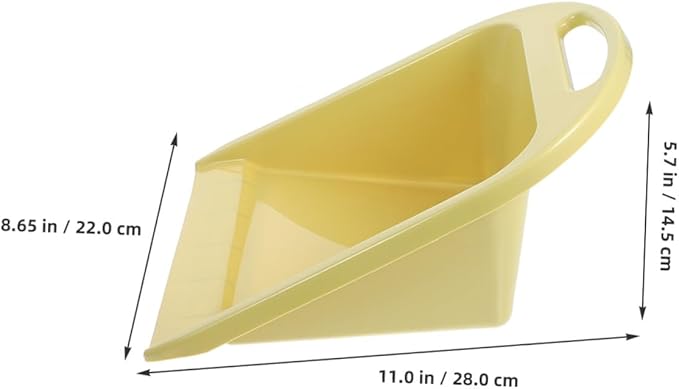 VILLCASE 2pcs Small Handheld Dustpans with Handle, Multi-use Portable Trash Scooper for Home and Office Desktop Cleaning, Lime Yellow Plastic Dustpan Set for Household Use