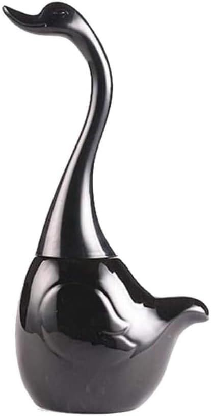 Ceramic Toilet Brush and Holder,Cute Bathroom Decor Toilet Bowl Brush Household Cleaning Tool for Bathtub,Black
