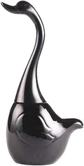 Ceramic Toilet Brush and Holder,Cute Bathroom Decor Toilet Bowl Brush Household Cleaning Tool for Bathtub,Black