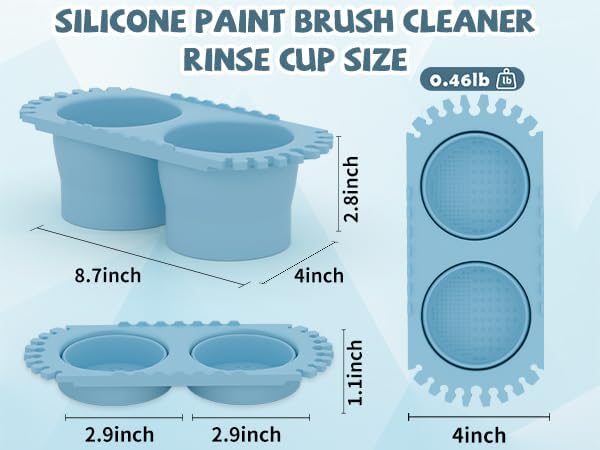 Paint Brush Cleaner Cup - Foldable Silicone Brush Cleaning Rinse Cup with Dual Cleaning Compartments and Brush Holder, Suitable for Acrylics, Watercolors, and All Art Supplies