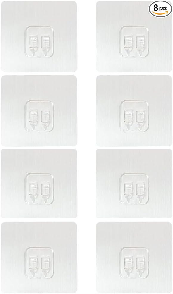 8-Pack Sticky Pads for Large Adhesive Hooks