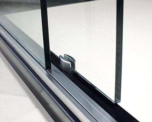 DIYHD 5FT Frameless Sliding Glass Shower Door Hardware, Stainless Steel Twin Roller Inline Shower Roller Sliding Track Kit,Brushed Surface, No Glass