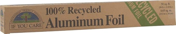 If You Care Aluminum Foil - Bulk 4 Pack of 50 Sq. Ft. Rolls - 100% Recycled Tin Foil Kitchen Wrap for Pots, Pans, Baking, Freezer