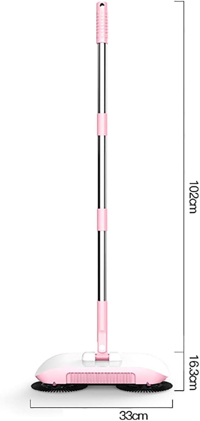 Hand Push Floor Sweeper, Push-Type Sweeping Machine With Anti-slip Handle, Quick Dust Removal and Adjustable Rod Length, Low Noise and No Electricity Required, for Home, Office, Carpet Cleaning