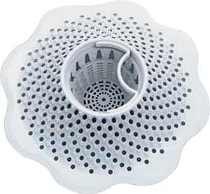 Rocky Mountain Goods Drain Hair Catcher for Bath/Shower - White Flex PVC Install in Seconds - Keep Drain from Clogging - Finger Lift Easy Cleaning - Universal Fit