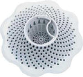 Rocky Mountain Goods Drain Hair Catcher for Bath/Shower - White Flex PVC Install in Seconds - Keep Drain from Clogging - Finger Lift Easy Cleaning - Universal Fit