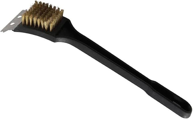 Winco B003HEQZAU Brass Wire Grill and BBQ Brush, 12-Inch, Medium, Black