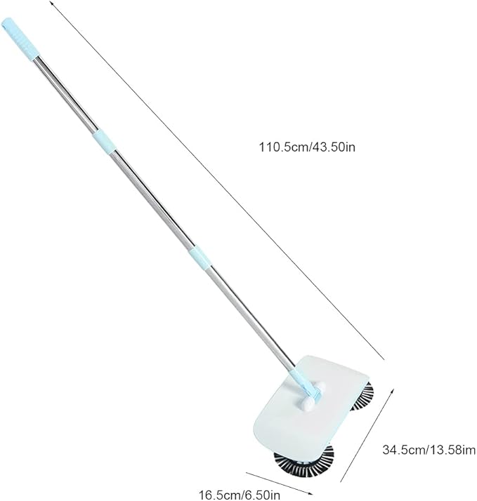 Acouto Household Hand Push Sweeper Broom Pan Floor Tools e Hand Swee for Home, Efficient Floor Sweeper for and Debris (Blue)
