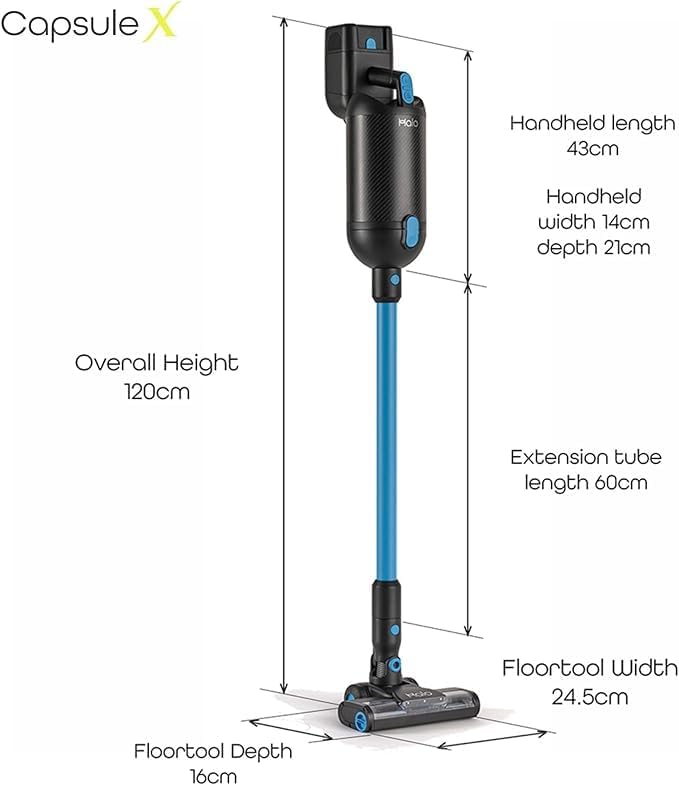 X Cordless Vacuum Cleaner | Mini Power Brush, Hard Floor Roller, 10 Bags & Wall Dock | Award Winning Performance | 60 Mins Run Time | Huge 2.0 Litre Capacity & HEPA Filter System |
