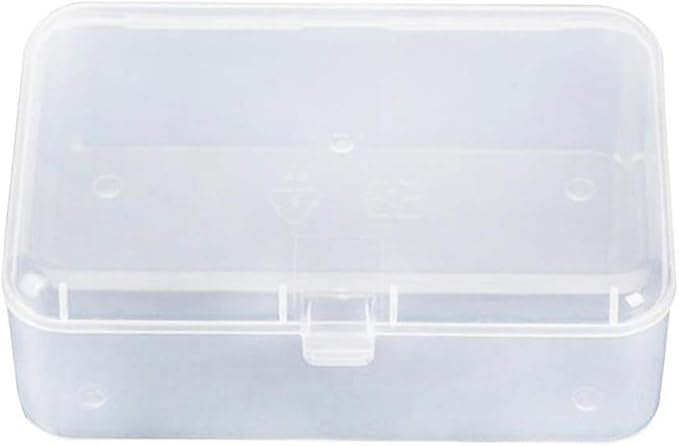 AKOAK Clear Polypropylene Rectangle Mini Storage Containers Box with Hinged Lid for Accessories,Crafts,Learning Supplies,Screws,Drills,Battery,Pack of 4 (3.46" x 2.24" x 1.18")