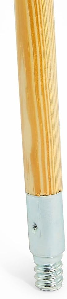 Professional 60" Wood Push Broom Handle, Threaded Metal Tip
