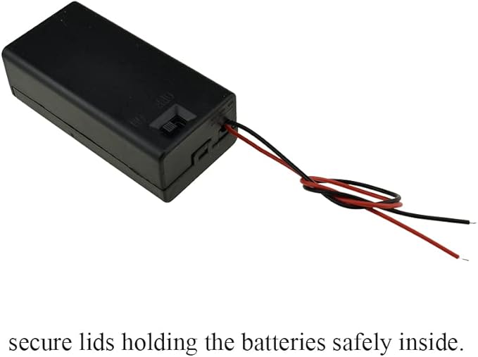HAHIYO 9V Battery Holder Bundle with Wire Sturdy Cover Durable Snap Contact Build-in Switch Batteries Black Case Easy Install 4 Pieces for Wall Clocks Ham Radio Kids Toys