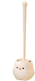 Penguin Toilet Brush and Holder Set - Cute Cartoon Long Handle Bathroom Cleaning Brush for Effective Home Use(White)