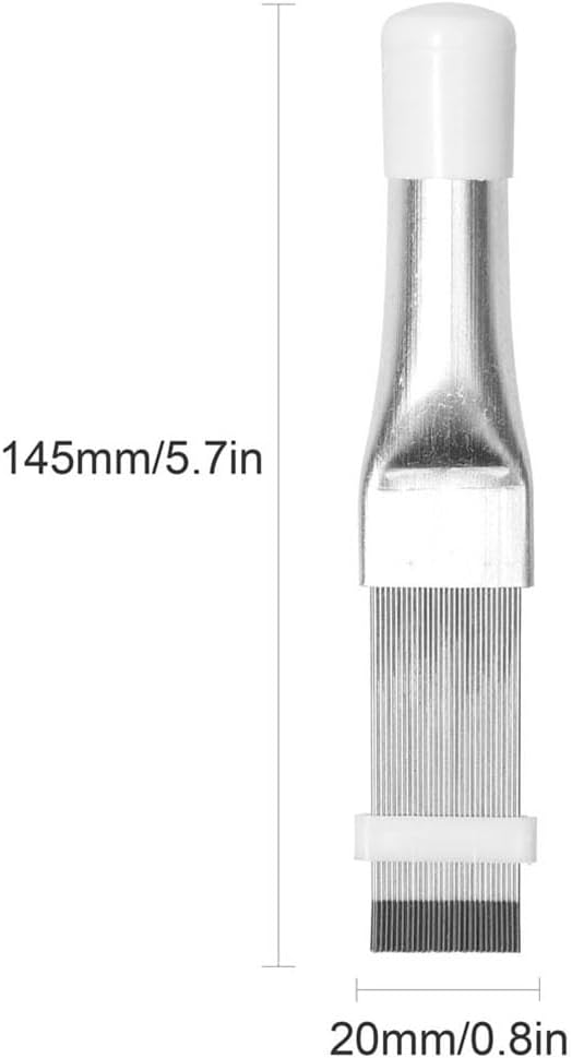 Air Conditioner Condenser Fin Comb and Cleaning Brush Set, Stainless Steel Fin Repair Tool for Evaporator Coils, Radiators, Computer Heatsinks (Fin Comb)