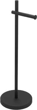 BWE Black Toilet Paper Holder Free Standing Toilet Paper Holder for Bathroom Toilet Paper Storage Holder Stand with Non-Slip Stable Base Modern Stainless Steel Toilet Tissue