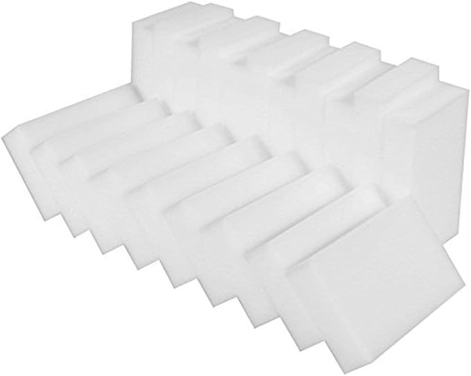 100 Pack Extra Thick Magic Sponge Eraser Cleaning Melamine Foam Eraser Sponge Magic Cleaning Pads for Kitchen, Bathroom, Furniture, Leather, Car Cleaning Tool - 10x6x2CM