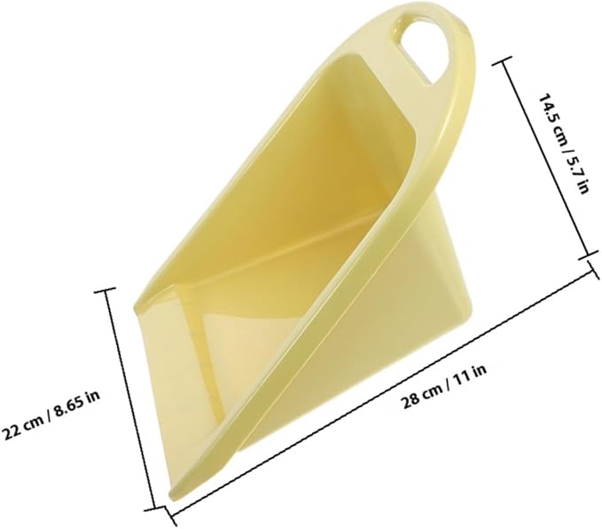 2pcs Handheld Dustpan Set, Portable Trash Scoop with Handle, Plastic Dust Pan for Home and Desk Cleaning, Multi-use Small Size in Lime Yellow