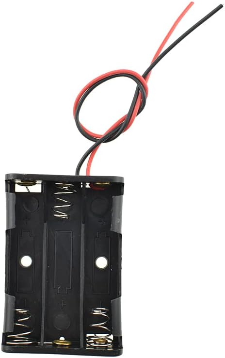 HAHIYO 4.5V AAA Battery Holder Bundle Series with Wire Sturdy Clapm Flexible Springs Contact Build-in Harnesses Batteries Black Case Easy Install 8 Pieces for Wall Clocks Ham Radio Kids Toys