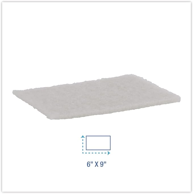 Boardwalk 98BWK LD 6 in. x 9 in. Light Duty Scour Pad - White (20/Carton)