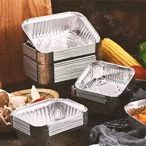100 Pack 1Lb mini Loaf Pans Heavy Duty Disposable Aluminum Foil Bread Tins Standard Size 6" X 3.5" X 2.5" Oven Safe Sturdy Small Bread Tin Pans 1 Pound Loaf Pans