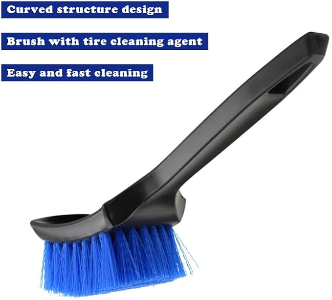 ICSTM Cleaning Brush, Carpet Brush Scrub Brush for Floor Mats Cleaning Brush for Car Interior and tire （Blue, 21 cm x 5cm x 2.6 cm/8.27"*2"*1"）