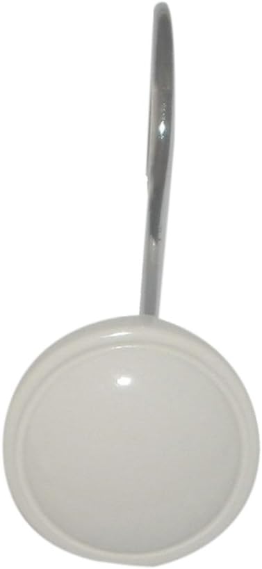 Carnation Home Fashions Color Rounds Ceramic Resin Shower Curtain Hook, Ivory