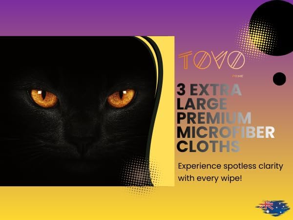 Extra Large Microfiber Screen Cleaning Cloths | 3 Packs | 12"x12", 230 GSM | Australian Designed | Eyeglass, Glasses, Camera, Screen, TV, Laptop & Headset Cleaning Cloths | Core Series
