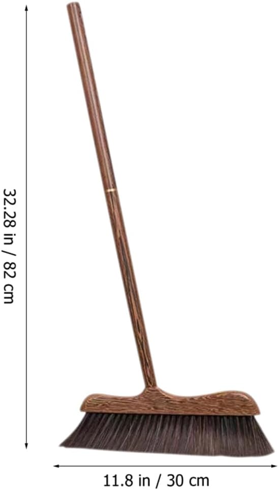 UNOMOR Handmade Soft Wood Broom - Long Handle Broom for Dust Removal, Kitchen Cleaning Sidewalk, Patio, Courtyard, Bathtub, and Floor Brush