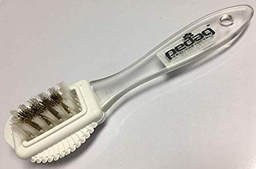 Pedag Suede Shoe Cleaner Brush, German Made, 4-Way Cleaning & Refreshing for Suede Leather Products with Brass & Nylon Bristles, 1 Brush