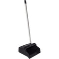 SPARTA Upright Dustpan with Aluminum Handle, Serrated Edge for Broom Combing, Secure Yoke Lock with Easy Storage Hanging Hole for Commercial Cleaning, Plastic, 30 Inches, Black, (Pack of 6)