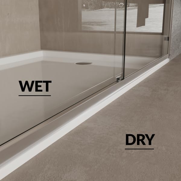 56"-60" W x 72" H Double Sliding Shower Door - Semi-Frameless Bypass Bathroom Door with 1/4"(6mm) Tempered Glass, Brushed Nickel Finish, for Walk-in Shower & Bathroom