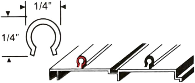 KC Sliding Door Repair Track Cover- Repair Sliding Glass Door Aluminum Tracks 1/4” x 8’, Stainless Steel (96" Length)