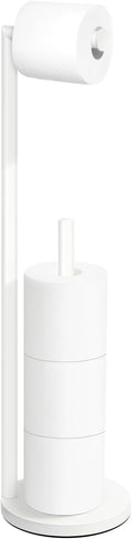 Toilet Paper Holder Stand,Toilet Paper Holder Free Standing,White Toilet Stand Holder for 4 Rolls,Toilet Paper Storage by Bathth