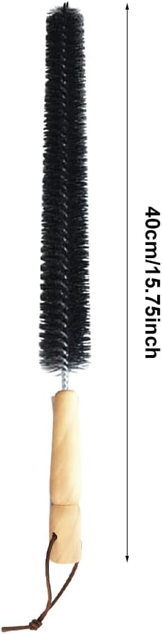 2Pcs Radiator Brush, Dryer Lint Brush Vent Cleaner, 16 inch Long Flexible Refrigerator Coil Soft Bristile Brush with Wooden Handle, Laundry Room and Washer Dryer Organizer (Color:Black)